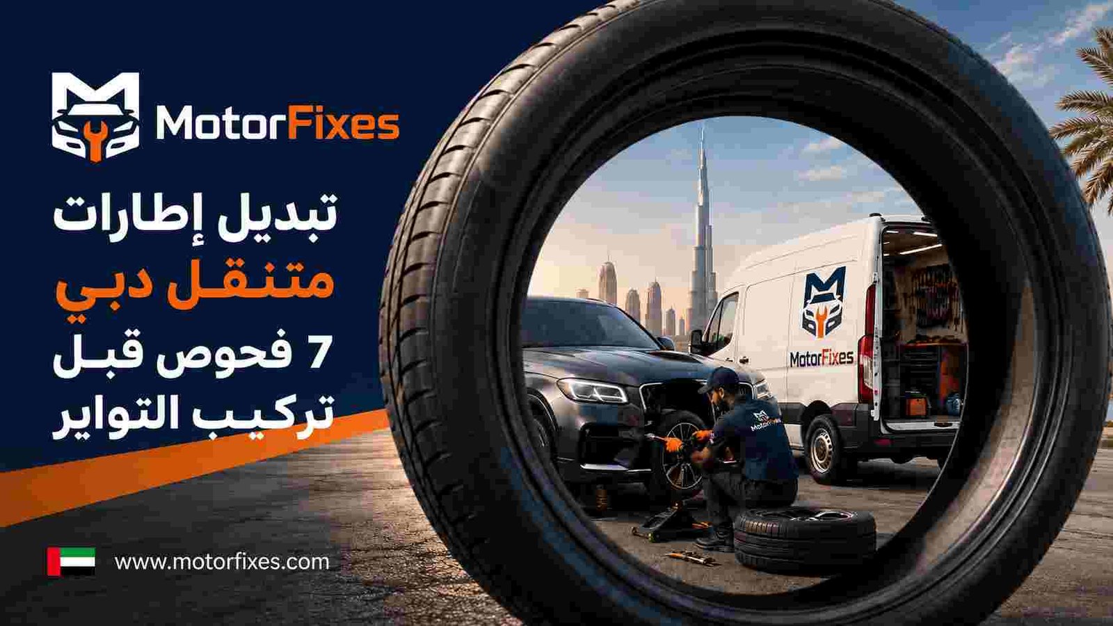 تبديل إطارات متنقل دبي
