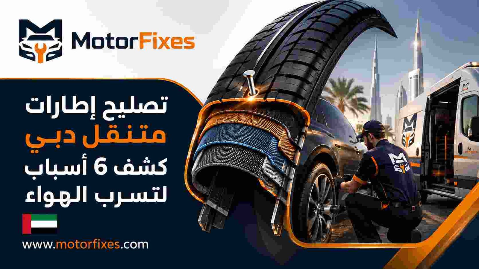 تصليح إطارات متنقل دبي